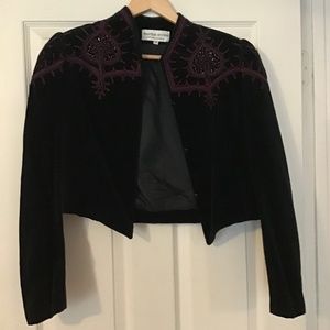 Vintage 1980s Black Velvet Bolero